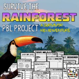 Rainforest Survival Project Based Learning PBL Activity by Tied 2 Teaching Product Cover