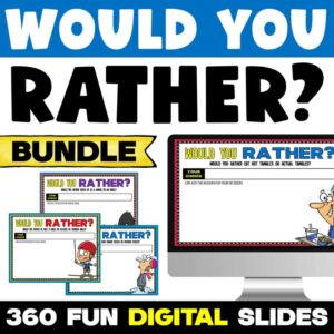 Would You Rather Writing Prompts Full Year Seasonal Bundle by Tied 2 Teaching Product Cover