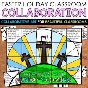 Easter Bible Collaboration Poster Sunday's Coming by Tied 2 Teaching Product Cover