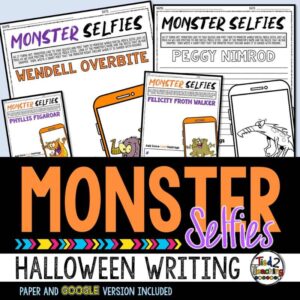 Monster Selfies Halloween Writing Prompts by Tied 2 Teaching Product Cover