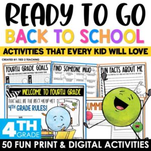 Dot Dudes Theme Back to School Activity Pack for 4th Grade from Tied 2 Teaching Product Cover