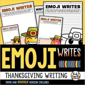 Thanksgiving Emoji Writing Prompts by Tied 2 Teaching Product Cover