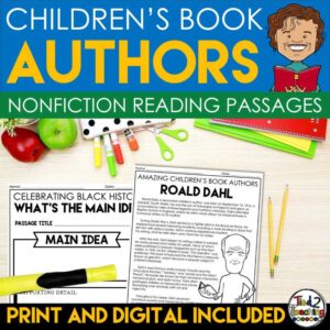 Children's Book Authors Informational Reading Passages from Tied 2 Teaching product cover