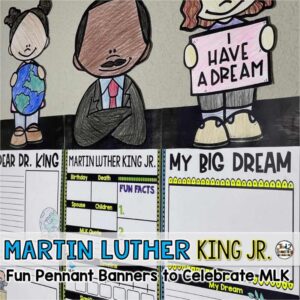 Martin Luther King Jr. Day Pennants from tied 2 Teaching Product Cover with fun MLK Pennant toppers