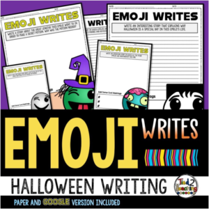Emoji Halloween Writing Prompts by Tied 2 Teaching Product Cover
