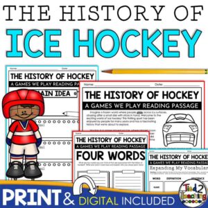 The History of Ice Hockey Reading Passage for Upper Elementary by Tied 2 Teaching product cover