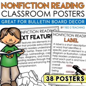 Elements of Nonfiction Reading Classroom Posters by Tied 2 Teaching Product Cover