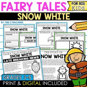 Snow White Fairy Tales for Upper Elementary Reading Passages and Reading Response Activities Product Cover
