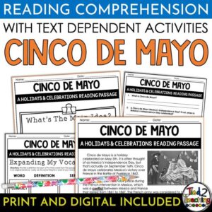 Cinco de Mayo Holiday Nonfiction Reading Passage and Activities Pack by Tied 2 Teaching Product Cover