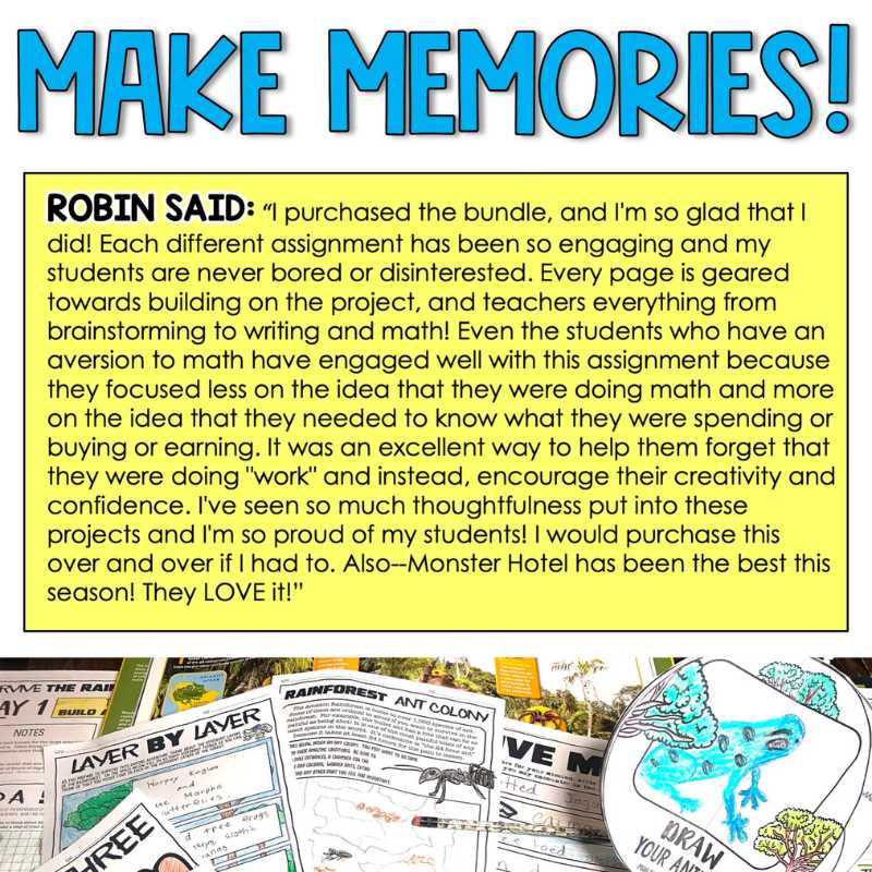 Testimonial regarding the Project-Based Learning Bundle