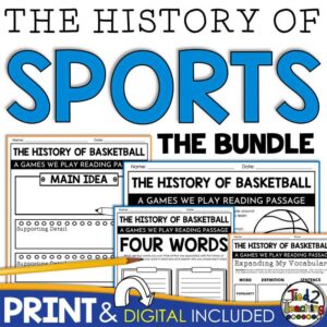 The History of Sports Reading Passage Bundle with Questions and Reading Response Activities by Tied 2 Teaching