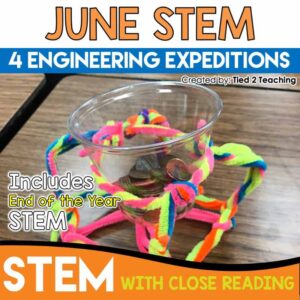 June STEM Challenge bundle with Reading Passages from Tied 2 Teaching Product Cover