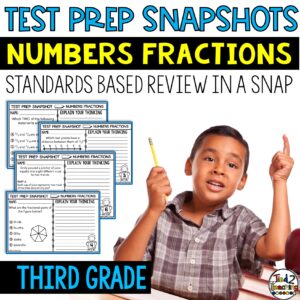3rd Grade Math Test Prep Snapshots Fractions by Tied 2 Teaching Product Cover