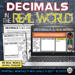 Decimals Word Problems Word Problem of the Day Practice by Tied 2 Teaching product Cover