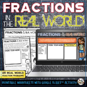 Fractions Word Problems Word Problem of the Day Practice by Tied 2 Teaching product Cover