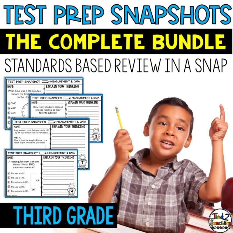 3rd Grade Math Test Prep Snapshots Bundle by Tied 2 Teaching Product Cover