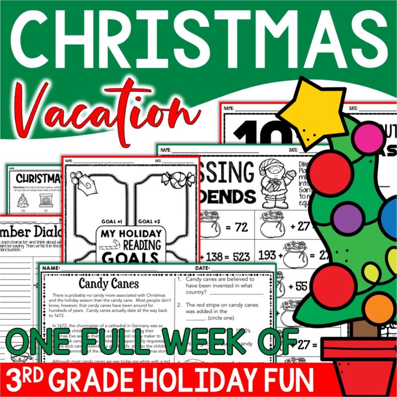 3rd Grade Christmas Activities Pack by Tied 2 Teaching Product Cover