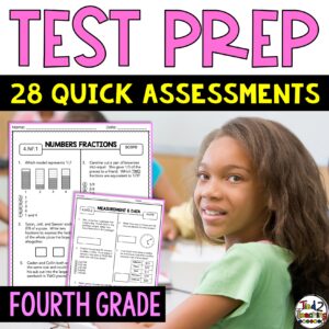 4th Grade Math Test Prep Quick Assessments by Tied 2 Teaching Product Cover