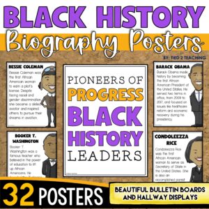 Black History Month Biography Posters and Bulletin Board Set by Tied 2 Teaching product cover