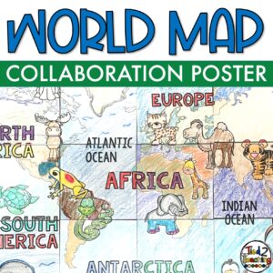 World Map Collaboration Poster by Tied 2 Teaching product cover