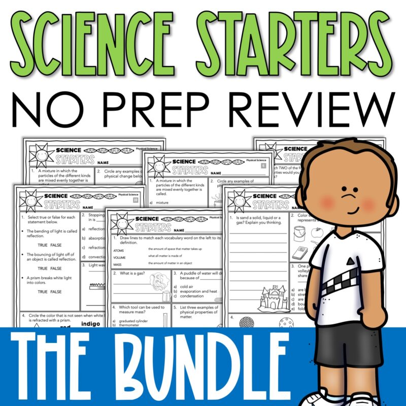 Elementary Science Morning Work Bundle by Tied 2 Teaching Product Cover Includes Life Science, Earth Science, and Physical Science