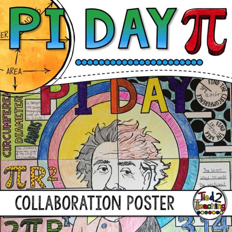 Pi Day Collaboration Poster by Tied 2 Teaching Product Cover