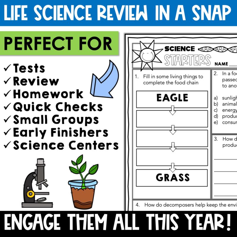 Life Science Morning Work Science Warm Ups Worksheets and Homework Packet - Image 2