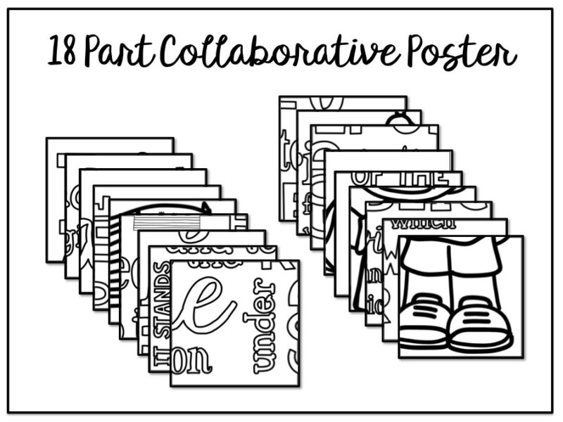 Pledge of Allegiance Poster Collaborative Art Collaborative Coloring Poster - Image 3