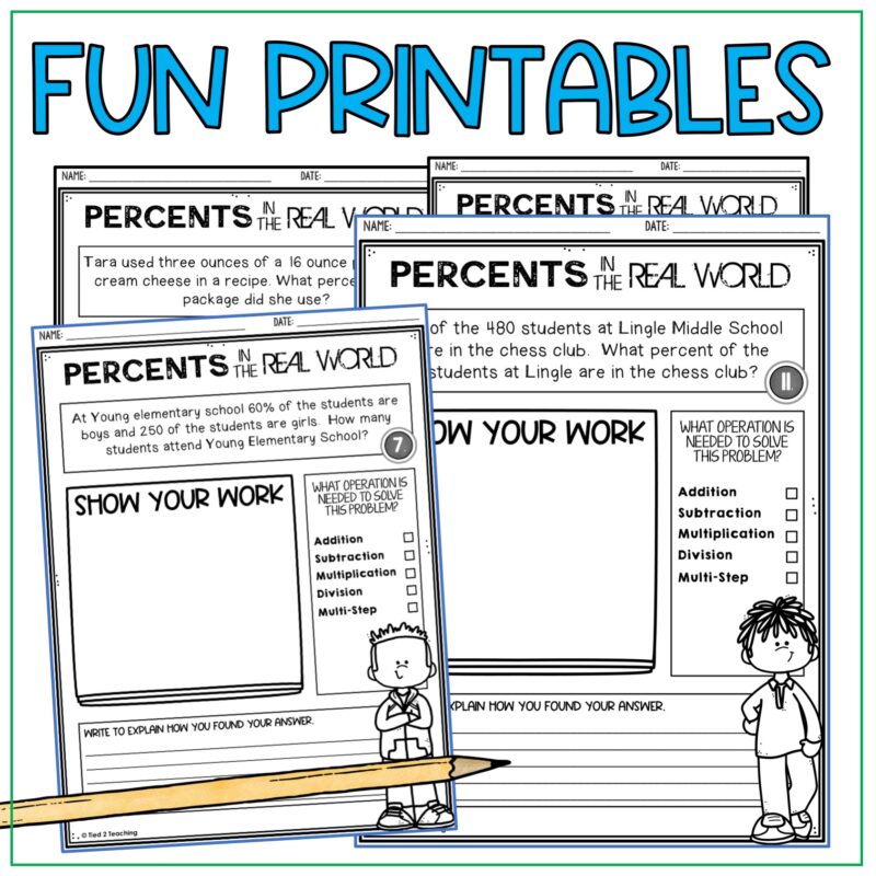 Percent Word Problems Pack | Percent Word Problem of the Day Practice Worksheets - Image 3