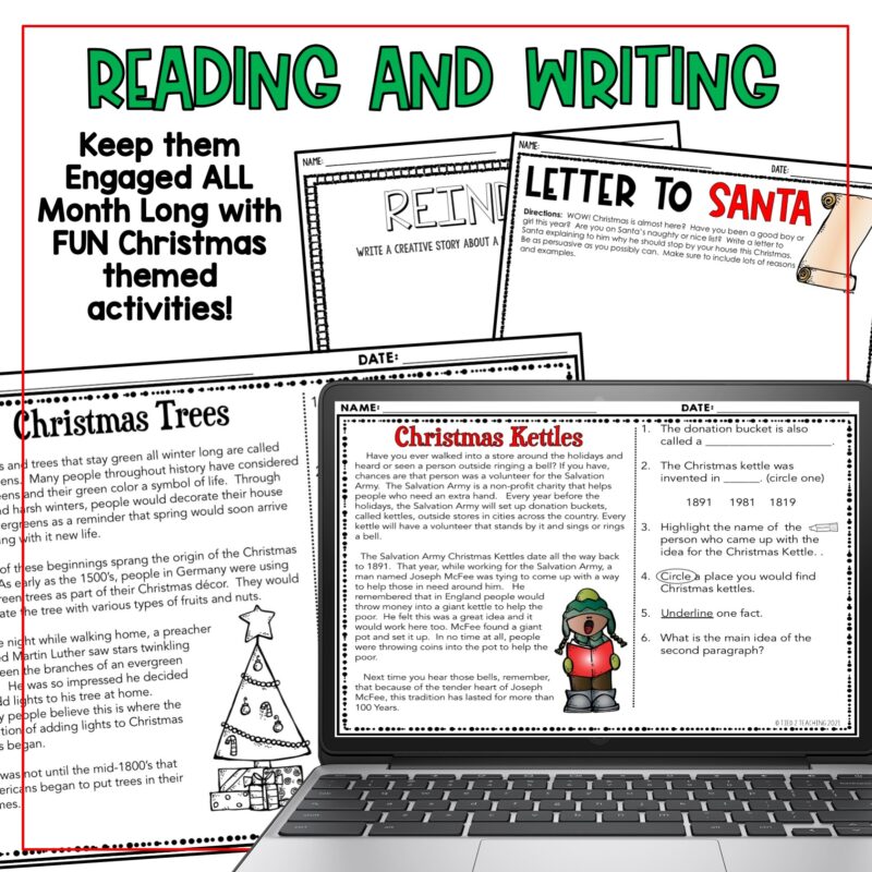 Christmas Activities Mega Pack 4th Grade Math Language STEM and MORE - Image 2