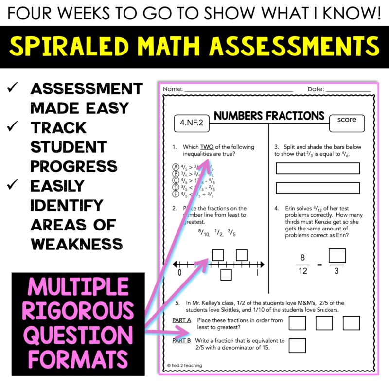 Math Test Prep 4th Grade Quick Check Assessments for Test Prep - Image 3