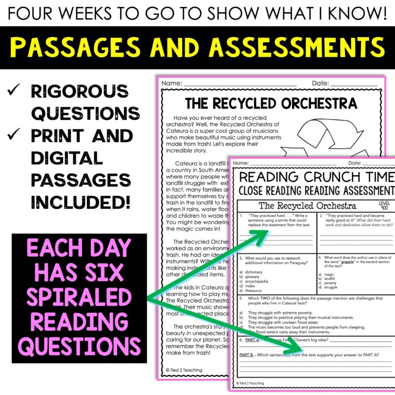 4th Grade Reading Test Prep Test Prep Reading Passages and Bell Ringers - Image 2