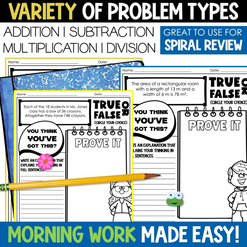 4th Grade Math Error Analysis Math Problem of the Day Daily Math Warm Up - Image 3