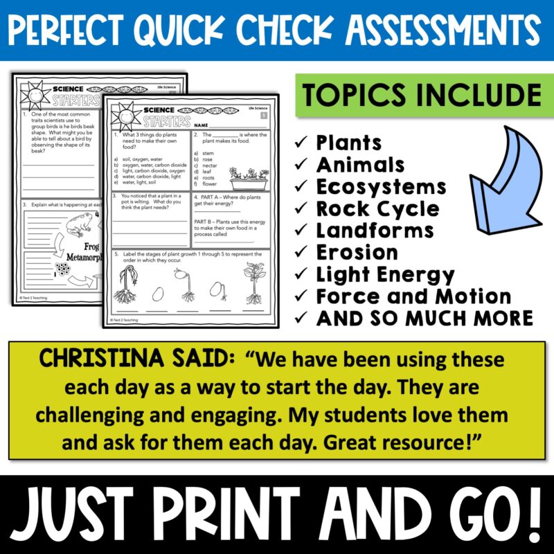 Science Morning Work Printables Bundle Homework Test Prep and More - Image 4