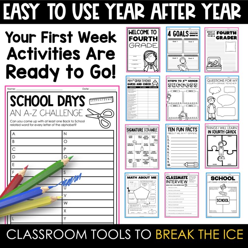 Back to School 4th Grade Packet with Find Someone Who Back to School Activity - Image 4