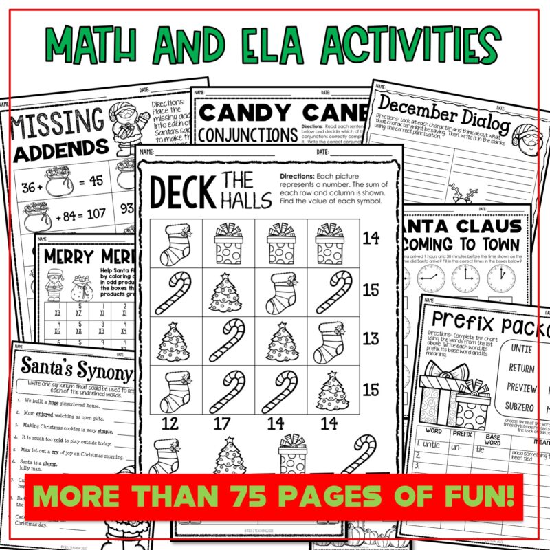 Christmas Activities Mega Pack 3rd Grade Math Language STEM and MORE - Image 3