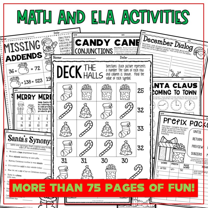 Christmas Activities Mega Pack 4th Grade Math Language STEM and MORE - Image 3