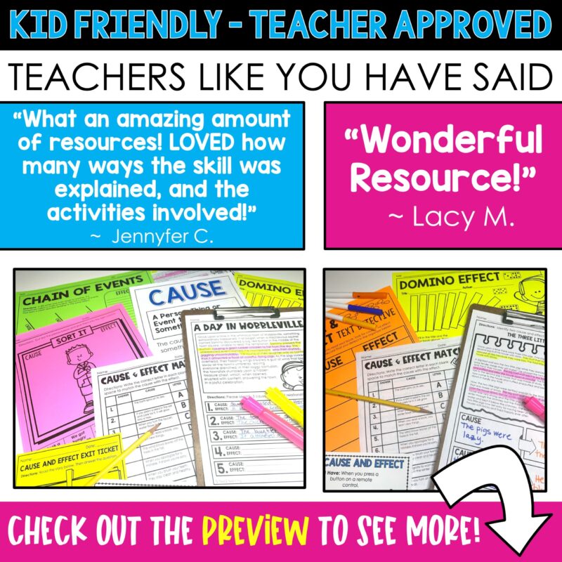 Cause & Effect Text Structure Practice Passages Task Cards Posters Anchor Charts - Image 4