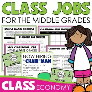Class Jobs and Classroom Economy for Upper Elementary by Tied 2 Teaching Product Cover