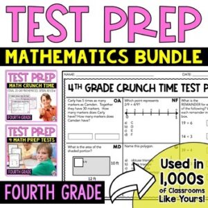 4th Grade Math Test Prep Bundle with Math Crunch Time for 4th Grade by Tied 2 Teaching product cover