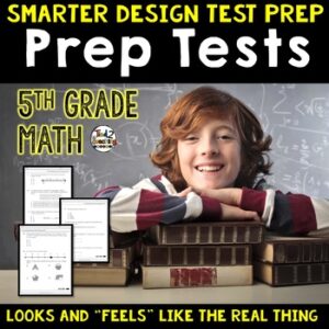 5th Grade Math Test Prep Math Standards Based Practice Tests for Fifth Grade by Tied 2 Teaching Product Cover