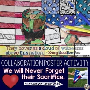 Veteran's Day and Memorial Day Collaboration Poster by Tied 2 Teaching Product Cover