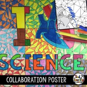 I Love Science Collaboration Poster by Tied 2 Teaching Product Cover