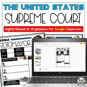 US Supreme Court Research Organizers by Tied 2 Teaching Product Cover