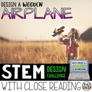 Design a Wooden Airplane STEM Challenge with Reading Passage from Tied 2 Teaching Product Cover