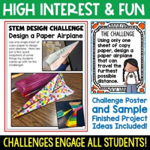 Paper Airplane STEM Design Challenge Force and Motion STEM Activity ...