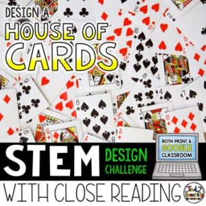 Design a House of Cards STEM Challenge with Reading Passage from Tied 2 Teaching Product Cover