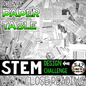 Design A Paper Table STEM Challenge with Reading Passage from Tied 2 Teaching Product Cover