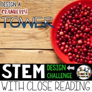 Cranberry Tower Thanksgiving STEM Challenge with Reading Passage from Tied 2 Teaching Product Cover