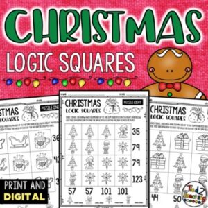 Christmas Math Logic Squares by Tied 2 Teaching Product Cover